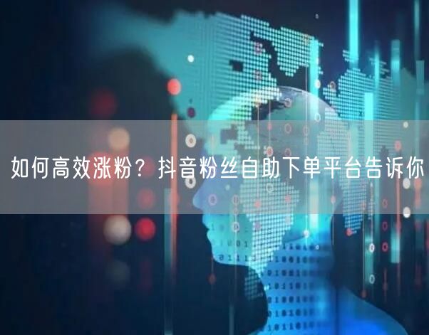 如何高效涨粉？抖音粉丝自助下单平台告诉你