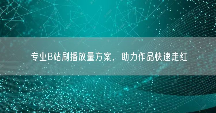 专业B站刷播放量方案，助力作品快速走红