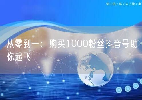从零到一：购买1000粉丝抖音号助你起飞